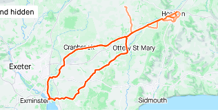 Routes taken to Topsham